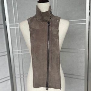 Veronica Beard Taupe Suede Moto Dickey sz O/S